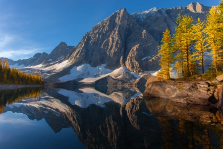 Pristine Reflection - Reflection, Mountains, Snow, Lake