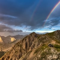 Rainbow over Hafelekarspitze, Austria