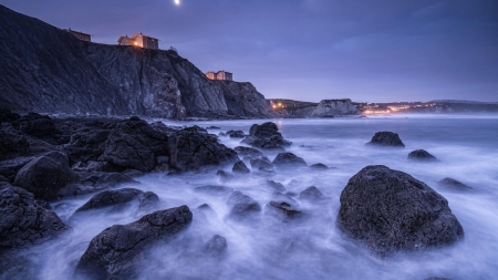 Bay of Biscay,Spain - nature, biacay, spain, beach, rock, bay