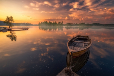 * - nature, lake, reflection, boat