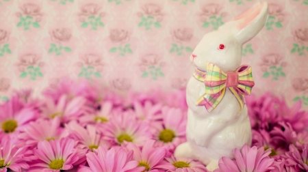 EASTER 2017 - pink, holiday, easter, flowers, bunny, daisies