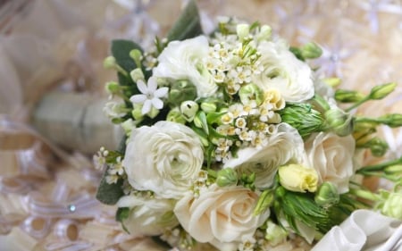 Bouquet - bloom, flowers, white, bouquet