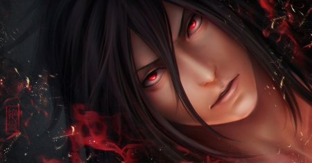 Uchiha Madara - sharingan, anime, uchiha madara, guy, man, manga, naruto, red, face