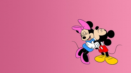 Kiss - minnie, mickey, valentine, kiss, mouse, coupe, disney, pink