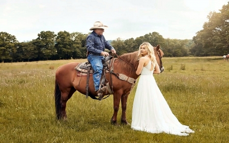 Tell Him To Meet Me.. - women, girls, fun, models, female, cowgirl, hats, western, horses, style, fashion, brides, boots, outdoors, cowboy, blondes, ranch