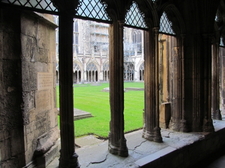 Cloister View - stonework, prayer, historic, cathedrals, cloisters, worship