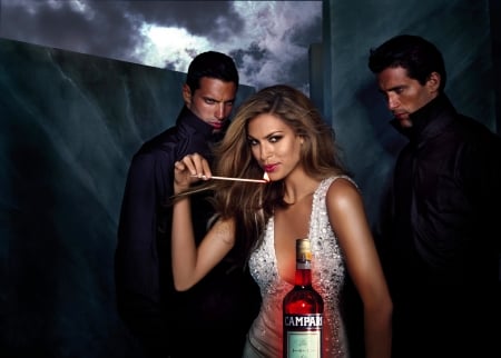 Eva Mendes - woman, actress, girl, people, eva mendes, man, campari, commercial, add