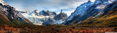 Mountain Range - snow, landscape, HD, panoramic, nature, 4K, mountains, Mountain Range, wallpaper