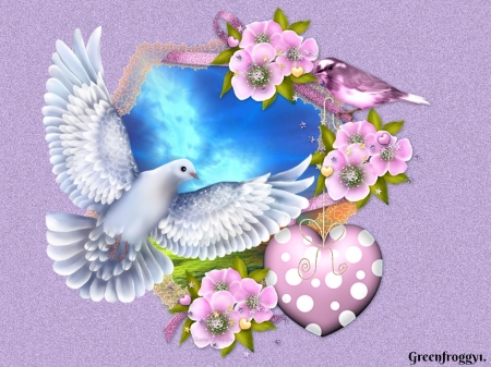 PRETTY DOVE - IMAGE, DOVE, BIRDS, ABSTRACT