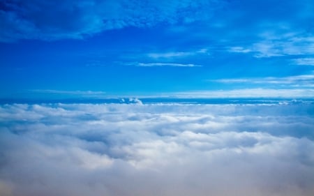 Blue sky - clouds, nature, blue, sky