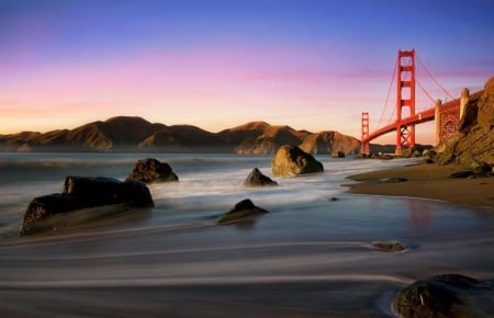 Golden Gate Bridge - gate, bridge, water, golden