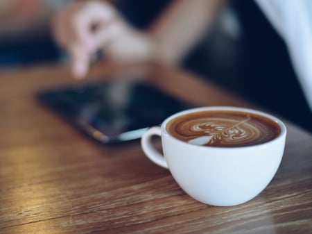 coffee - table, tablet, cup, coffee