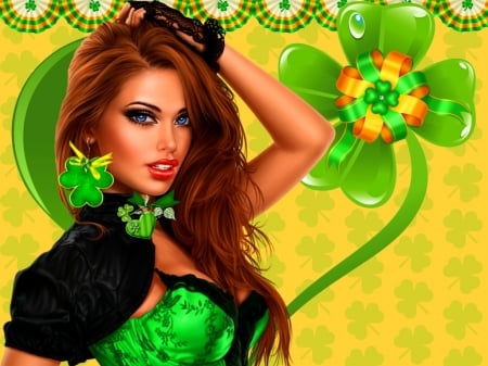 Happy St. Patrick's Day - Girl, Saint Patricks Day, Irish, Green