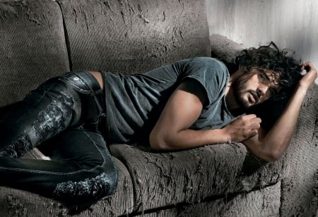 Marlon Teixeira - sofa, man, marlon teixeira, black, model