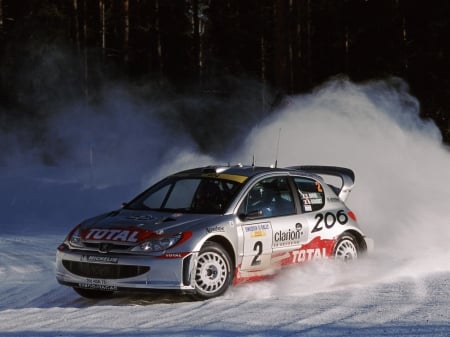 peugeot 206 wrc - french, peugeot, rally, car