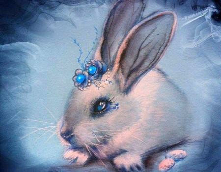 Bluebell - eggs, rabbit, blue, paintings, spring, bunny, easter, love four seasons, draw and paint, animals