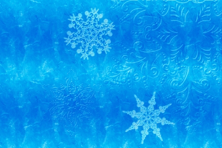 First Flurry - Snow, Snowflakes, Winter, Blue, Abstract