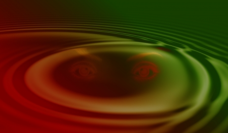 Pcologist hello - hello, green, red, ripples