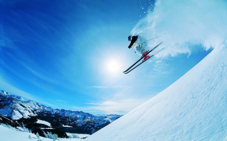 i can fly - snow, ski, man, mountain