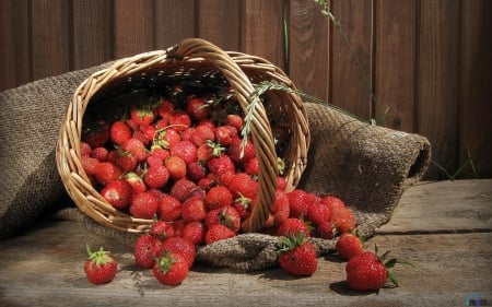 strawberries - heshen, strawberry, basket, fruit