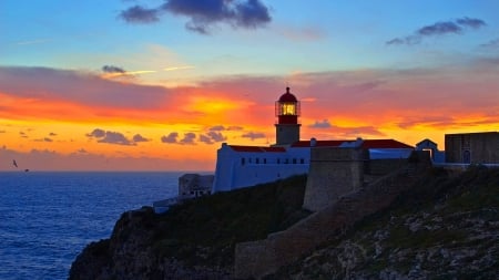 Cape St. Vincent, Portugal - portugal, nature, evening, clouds, cape, sunset, sea