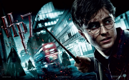 Harry Potter and the Deathly Hallows (2010-2011) - actor, wizard, poster, guy, Daniel Radcliffe, boy, fantasy, harry potter, glasses, movie