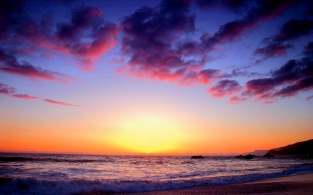 Twilight Sunset - Sunset, nature, picture, beach, cool, Twilight, wallpaper