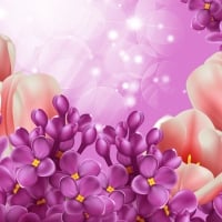 Spring Lilacs and Tulips