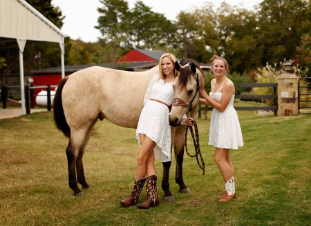 Love Your Friends. . . - style, girls, western, women, models, ranch, outdoors, horses, cowgirl, fun, female, boots, blondes, fashion