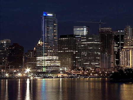 Vancouver nite - vancouver, river, night, water, bridge, scene, lights