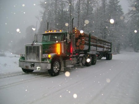 Big Rig - truck, snow, big, rig