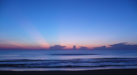 Here Comes The Sun - clouds, sunrise, ocean, beach