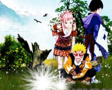 modify sakura sasuke and naruto - anime, naruto