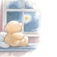 baby bear and star wallpaper