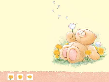 bear and dandelion - cool, cute, animals, abstract, bear, cartoon, baby bear, other, entertainment