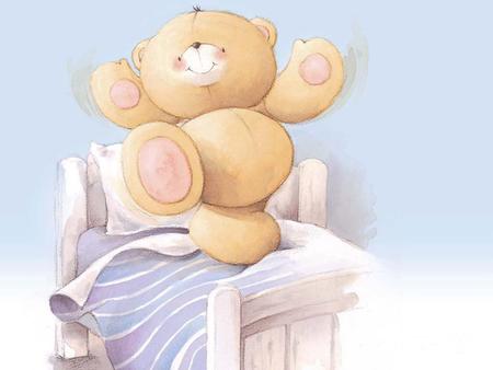 dancing on the bed cartoon - bear, animals, cartoon, other, entertainment, abstract, cool, cute, baby bear