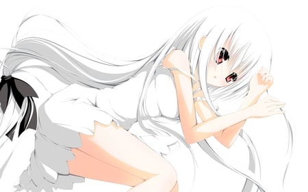 Bright anime girl - girl, anime, white