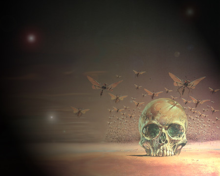 Skull - skull, abstract, planet, other