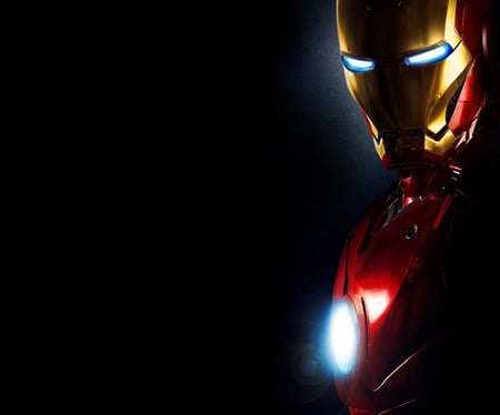 iron man - glowing, portrait, red, gold