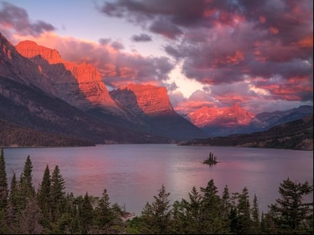 pretty lake - nature, fun, lake, cool, mountain, forest