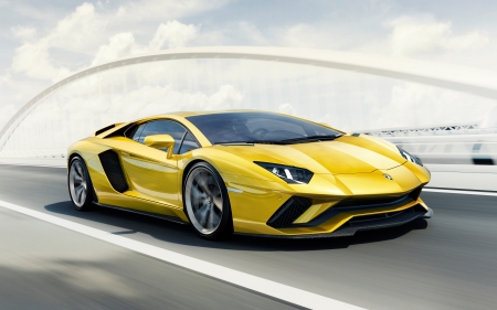 Lamborghini Aventador - 2017, lamborghini, yellow, car, avnetador