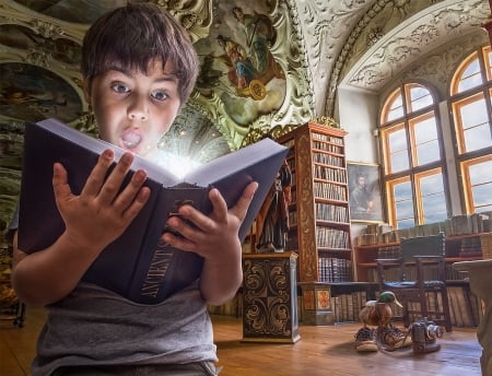 Ancient spells - magical, child, copil, creative, book, fantasy, boy, ancient spells, adrian sommeling