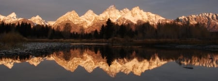 The Teton Mountains - reflections, lakes, nature, national parks, mountains