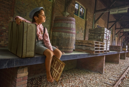 Newsletter - newsletter, suitcase, boy, adrian sommeling, child, copil, creative, fantasy