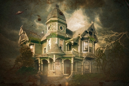 Haunted House - house, haunted, old, building