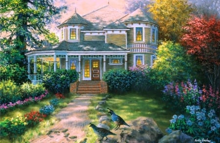 Victorian Interlude - attractions in dreams, houses, summer, spring, love four seasons, home, architecture, flowers, paintings, garden