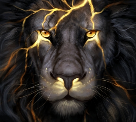 Once broken King - skin, once broken king, eyes, black, fantasy, rajewel, face, lion, golden, art, luminos