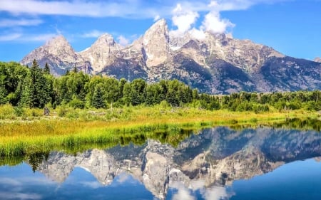 Jackson Hole, Wyoming - landscape, reflection, tetons, river