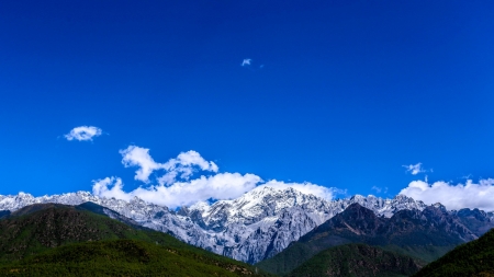 Jade Dragon Snow Mountain - yunnan, nature, jade, mountain, snow, clouds