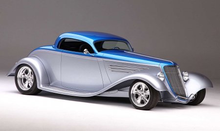 Chip Foose and Marcel DeLay Converted This Speed33 Cabrio Into A Hardtop Coupe - ford, silver, blue, hotrod